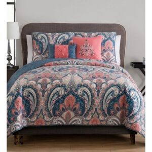 New VCNY Home Paisley Pattern 5PC Bedding Set King #796